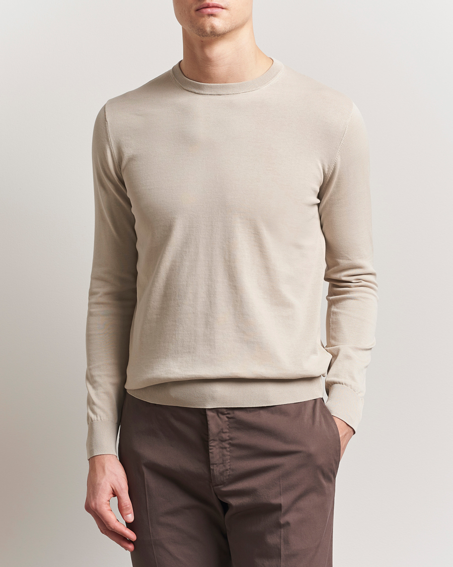 Herren | Pullover | Aspesi | Rib Cotton Crew Neck Beige