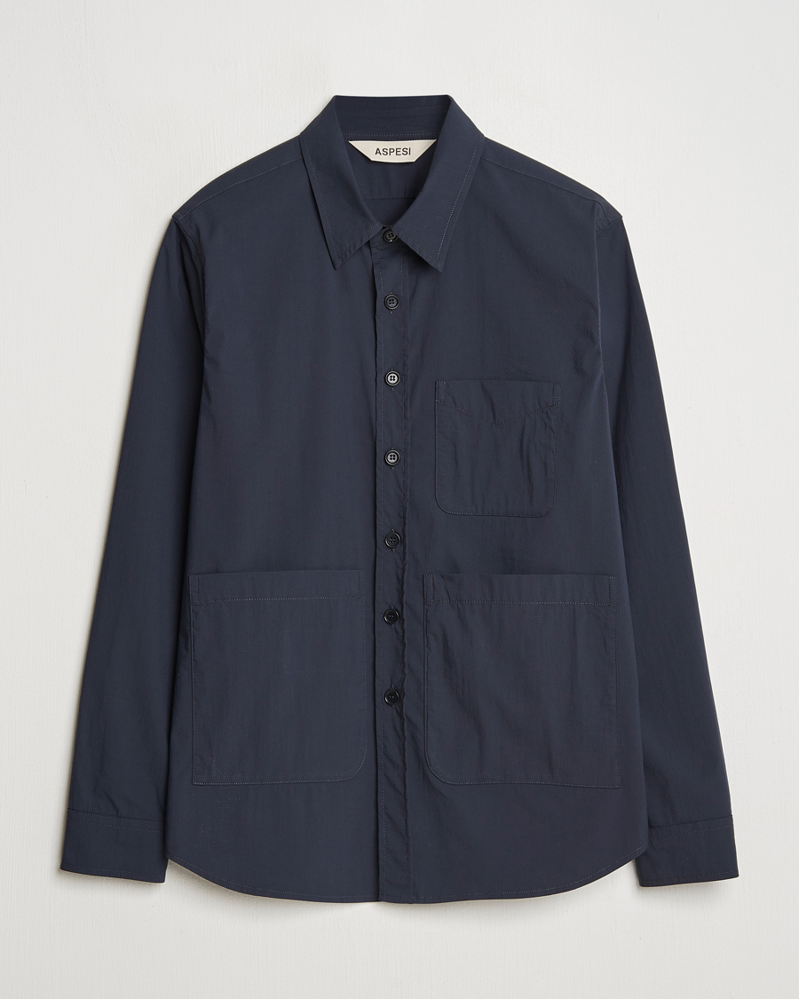 Herren | Hemden | Aspesi | Technical Cotton Utility Shirt Navy
