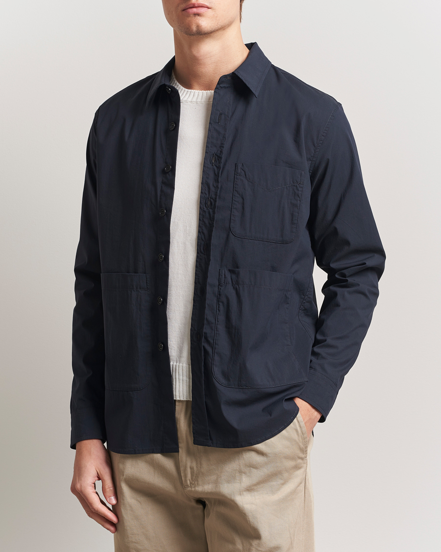 Herren | Hemden | Aspesi | Technical Cotton Utility Shirt Navy
