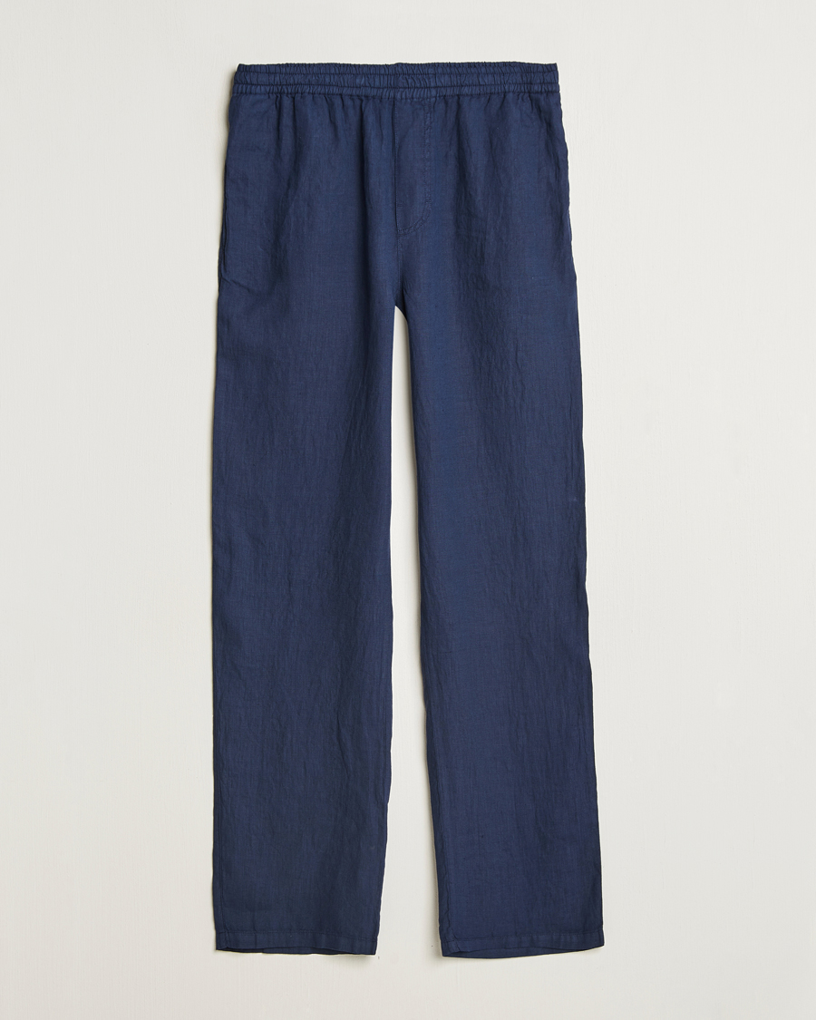 Herren | Hosen | Aspesi | Ventura Drawstring Linen Pants Navy