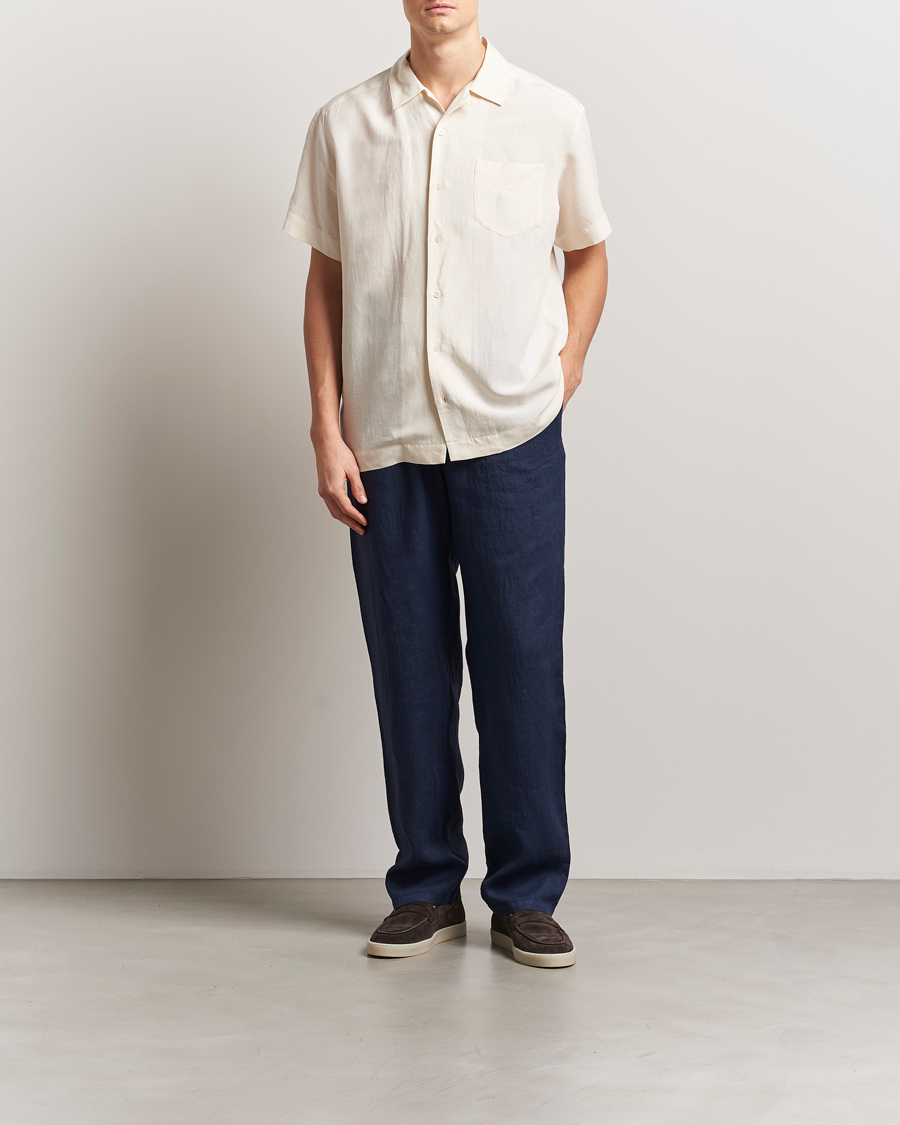 Herren | Hosen | Aspesi | Ventura Drawstring Linen Pants Navy