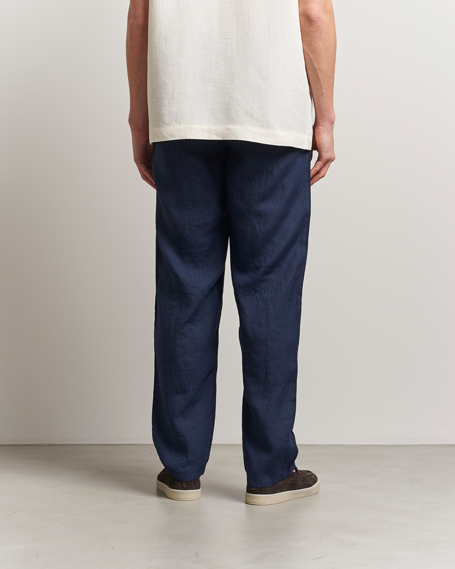 Herren | Hosen | Aspesi | Ventura Drawstring Linen Pants Navy