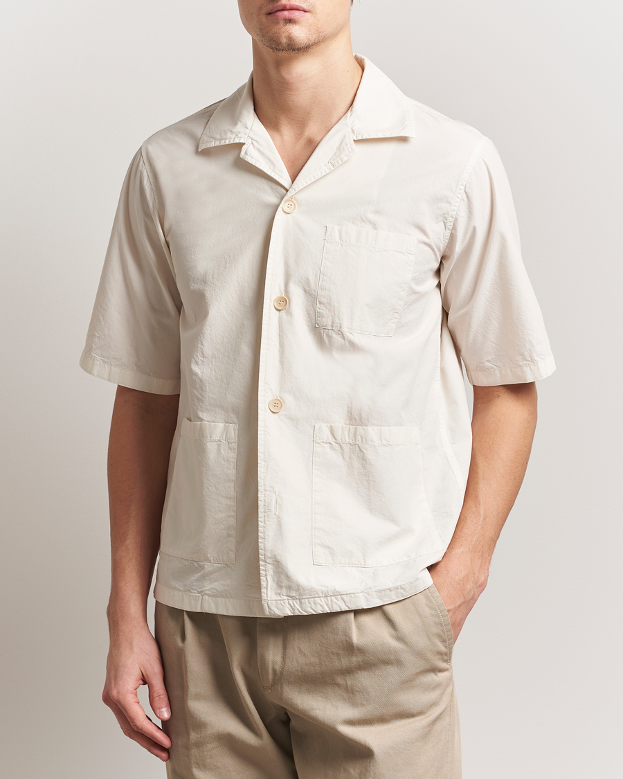 Herren | Hemden | Aspesi | Short Sleeve Utility Shirt Light Beige
