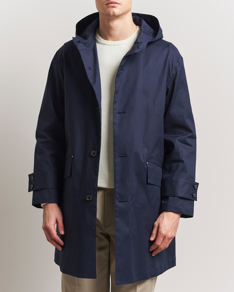 Herren | Jacken | Mackintosh | Humbie GTS Hooded Car Coat Navy