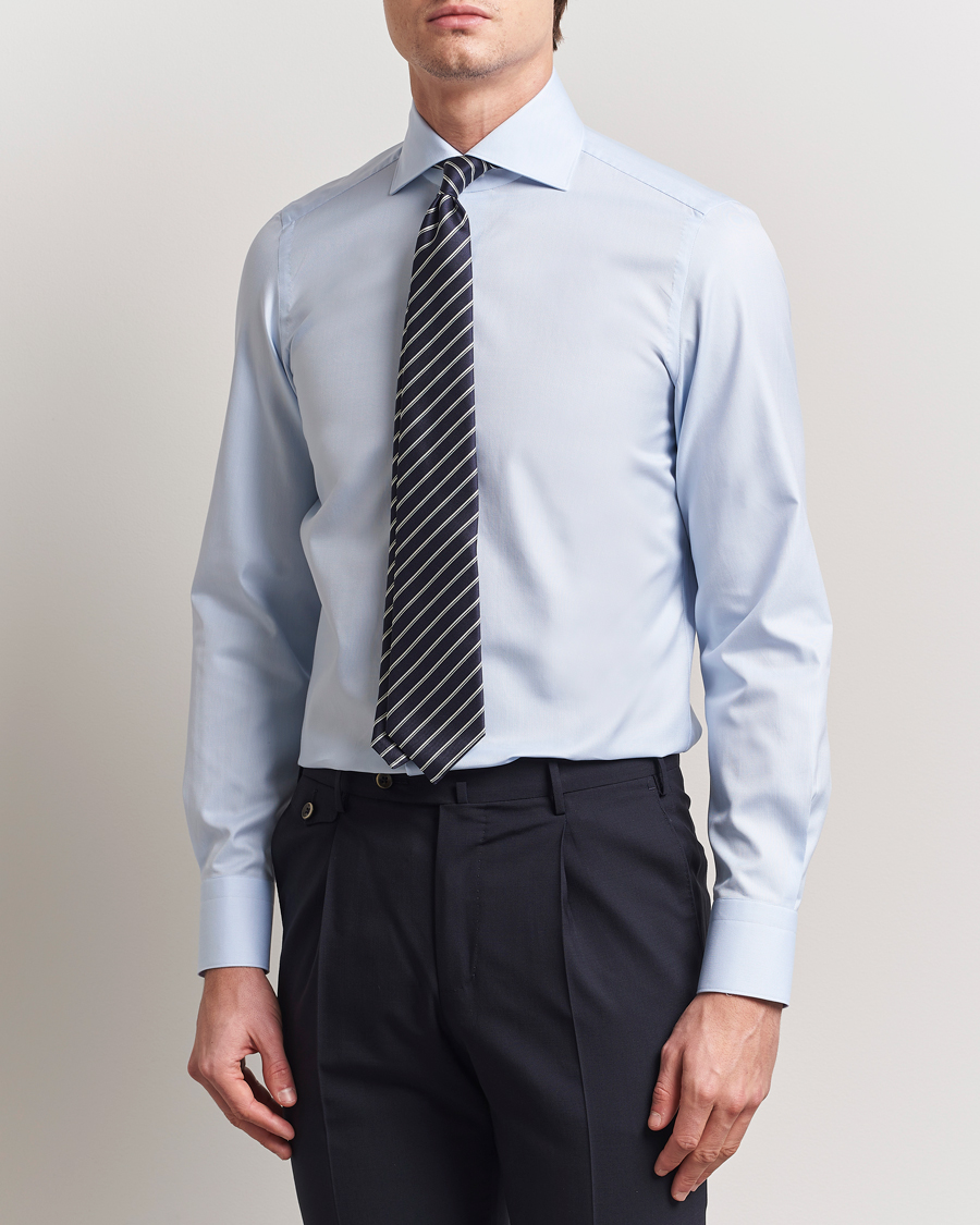 Herren | Hemden | Finamore Napoli | Milano Slim Royal Oxford Dress Shirt Light Blue
