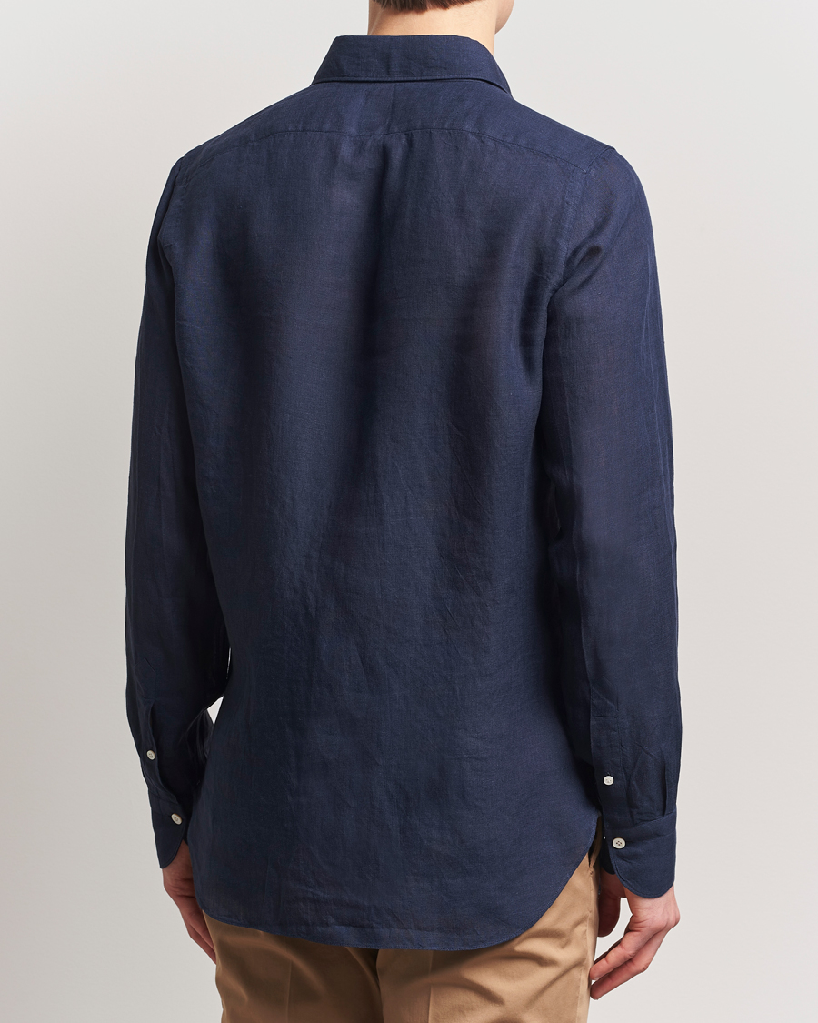 Herren | Hemden | Finamore Napoli | Gaeta Linen Shirt Navy