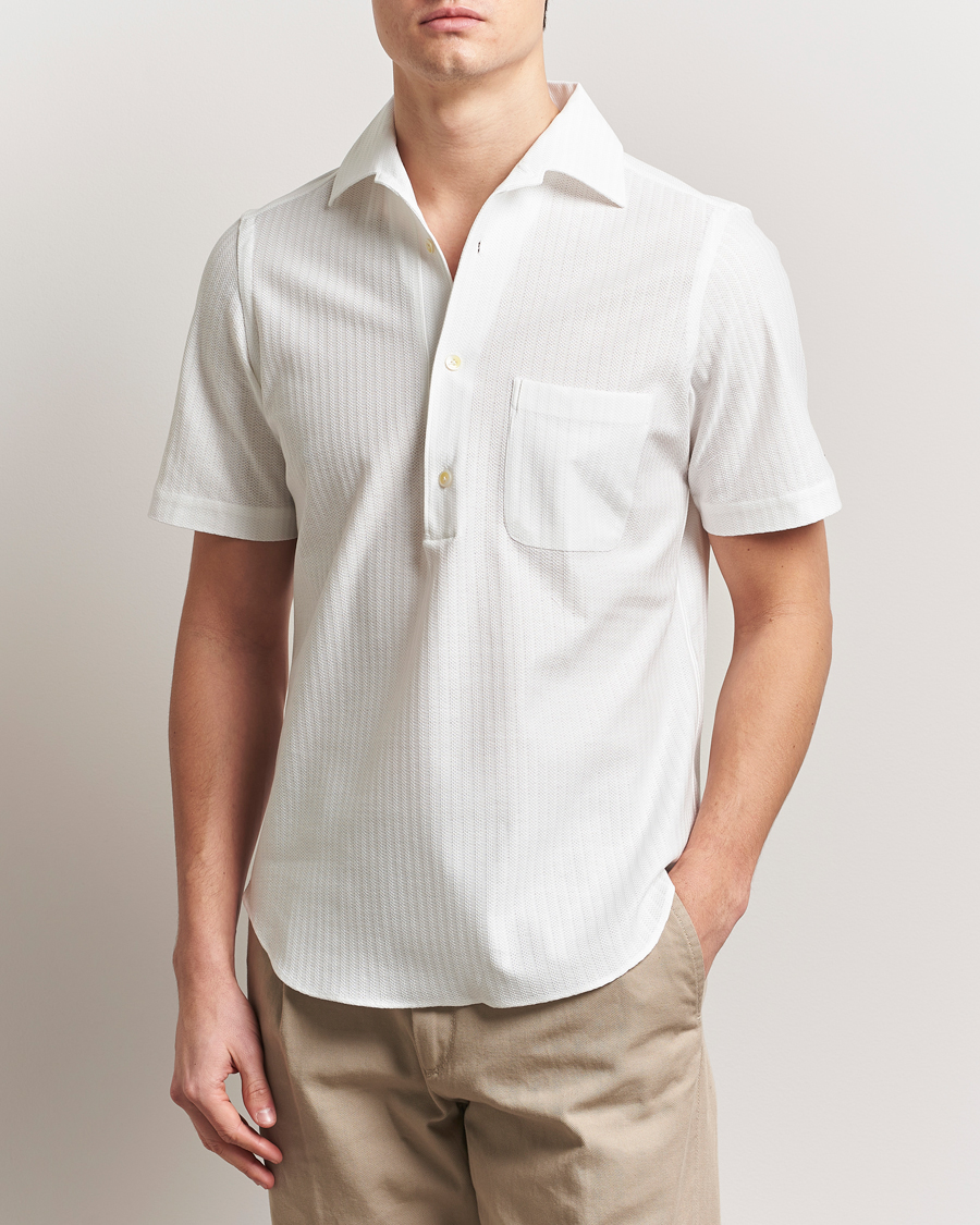 Herren | Hemden | Finamore Napoli | Vico Jersey Short Sleeve Polo White