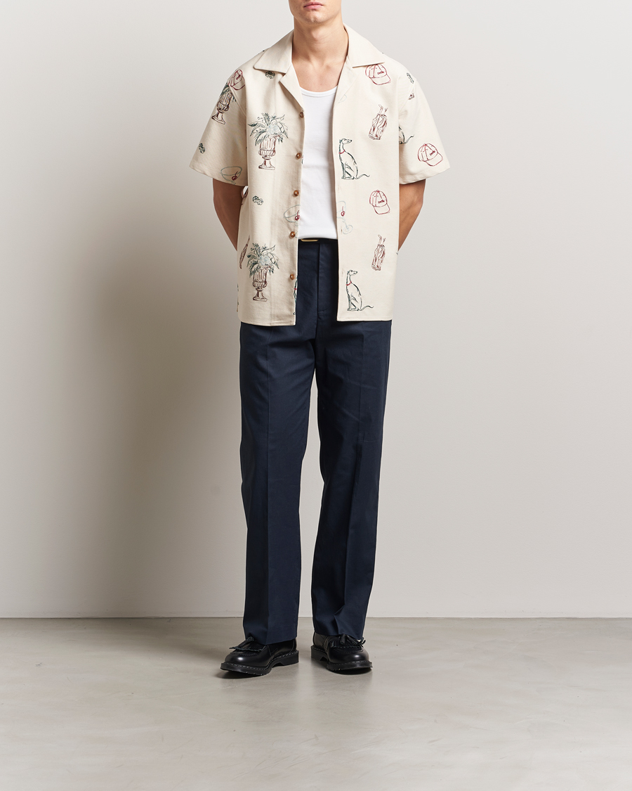Herren | Hemden | Drôle de Monsieur | Embroidered Country Club Shirt Ecru