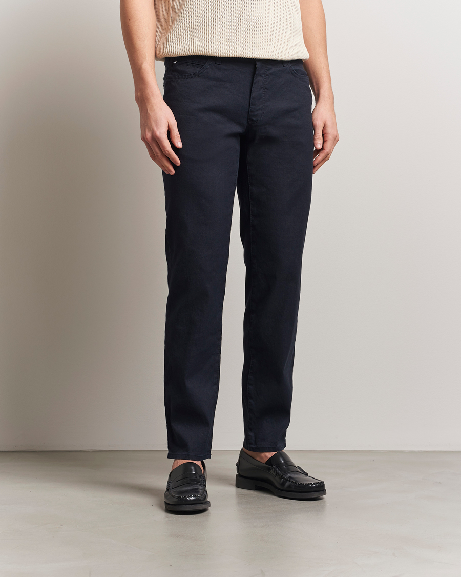 Herren | Hosen | Brax | Cadiz Linen-Flex 5-Pocket Pants Navy