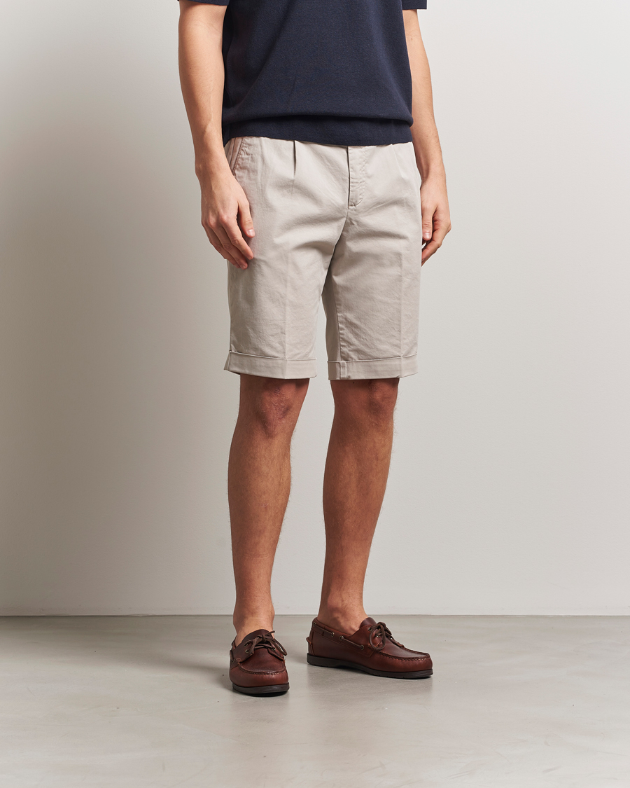 Herren | Shorts | Briglia 1949 | Pleated Cotton Shorts Beige