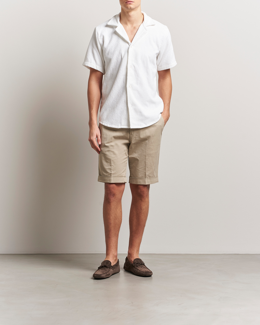 Herren | Shorts | Briglia 1949 | Pleated Cotton Shorts Taupe