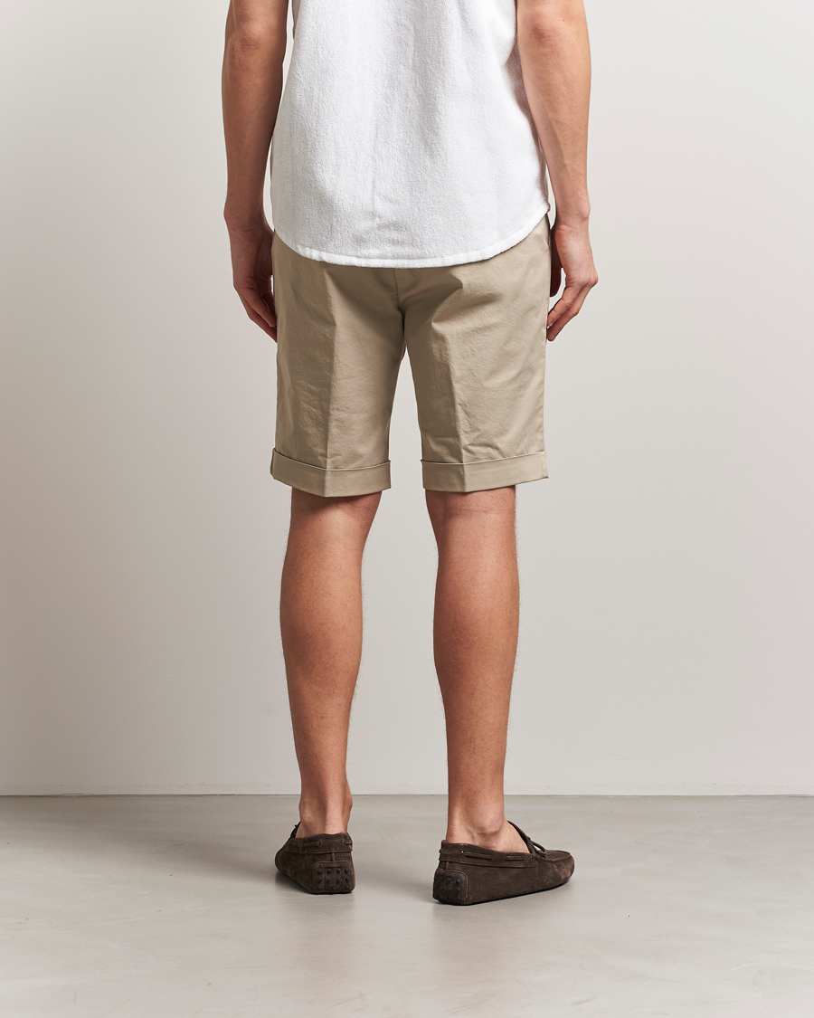 Herren | Shorts | Briglia 1949 | Pleated Cotton Shorts Taupe