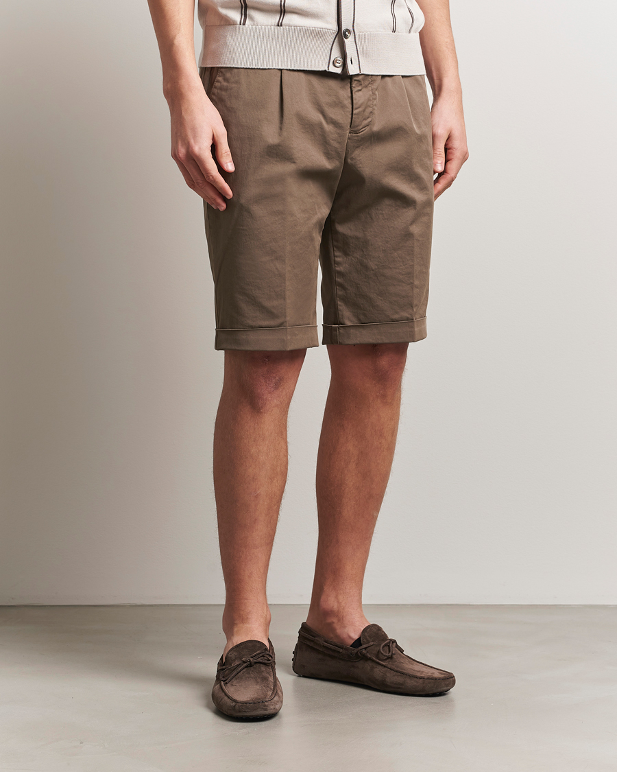 Herren | Shorts | Briglia 1949 | Pleated Cotton Shorts Brown