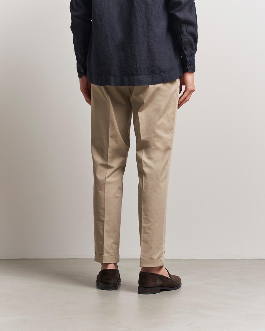 Herren | Hosen | Briglia 1949 | Easy Fit Pleated Cotton Stretch Chino Taupe