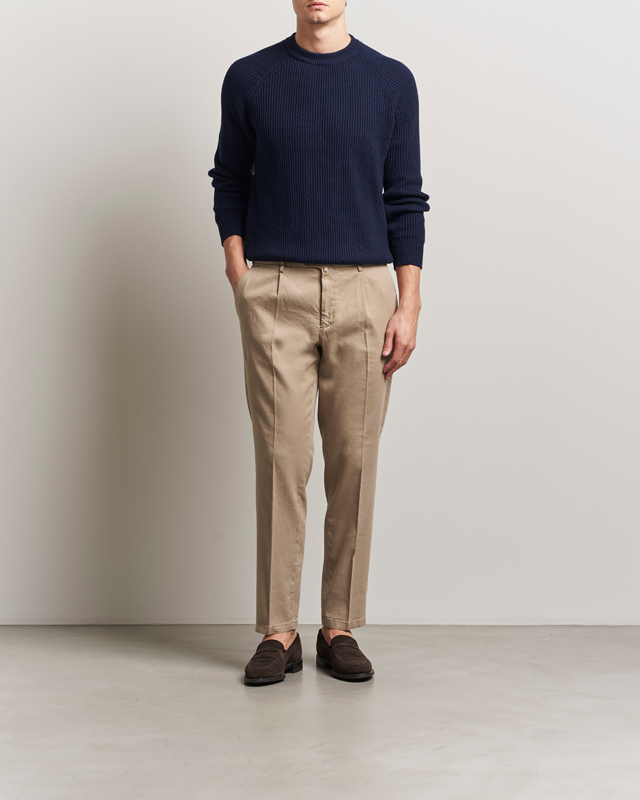 Herren | Hosen | Briglia 1949 | Pleated Linen Trousers Taupe