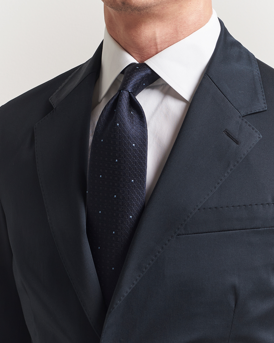 Herren | Krawatten | Brioni | Jacquard Silk Tie Navy
