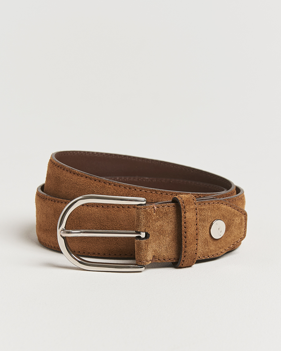 Herren | Gürtel | Brioni | Rounded Buckle Belt Brown Suede