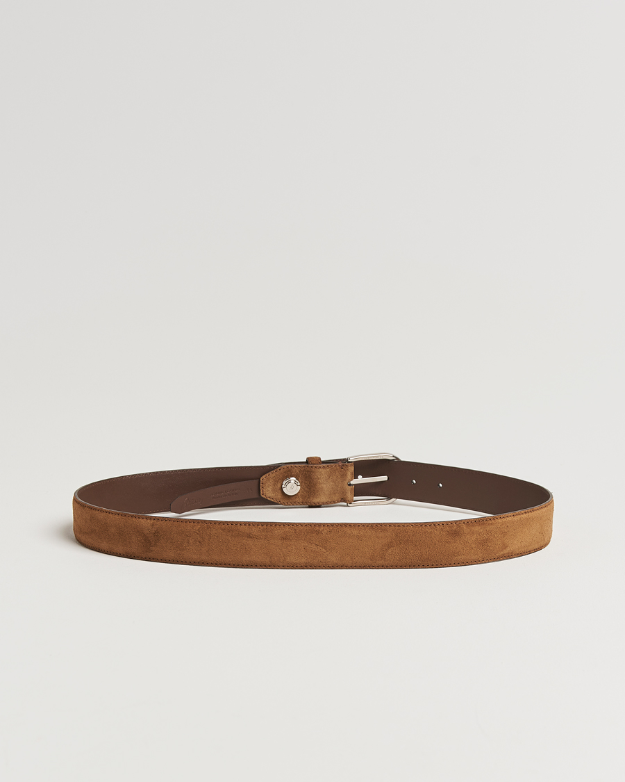 Herren | Gürtel | Brioni | Rounded Buckle Belt Brown Suede
