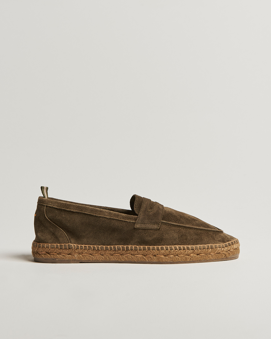 Herren | Espadrillo | Castañer | Nacho Casual Suede Loafers Verde Bosque