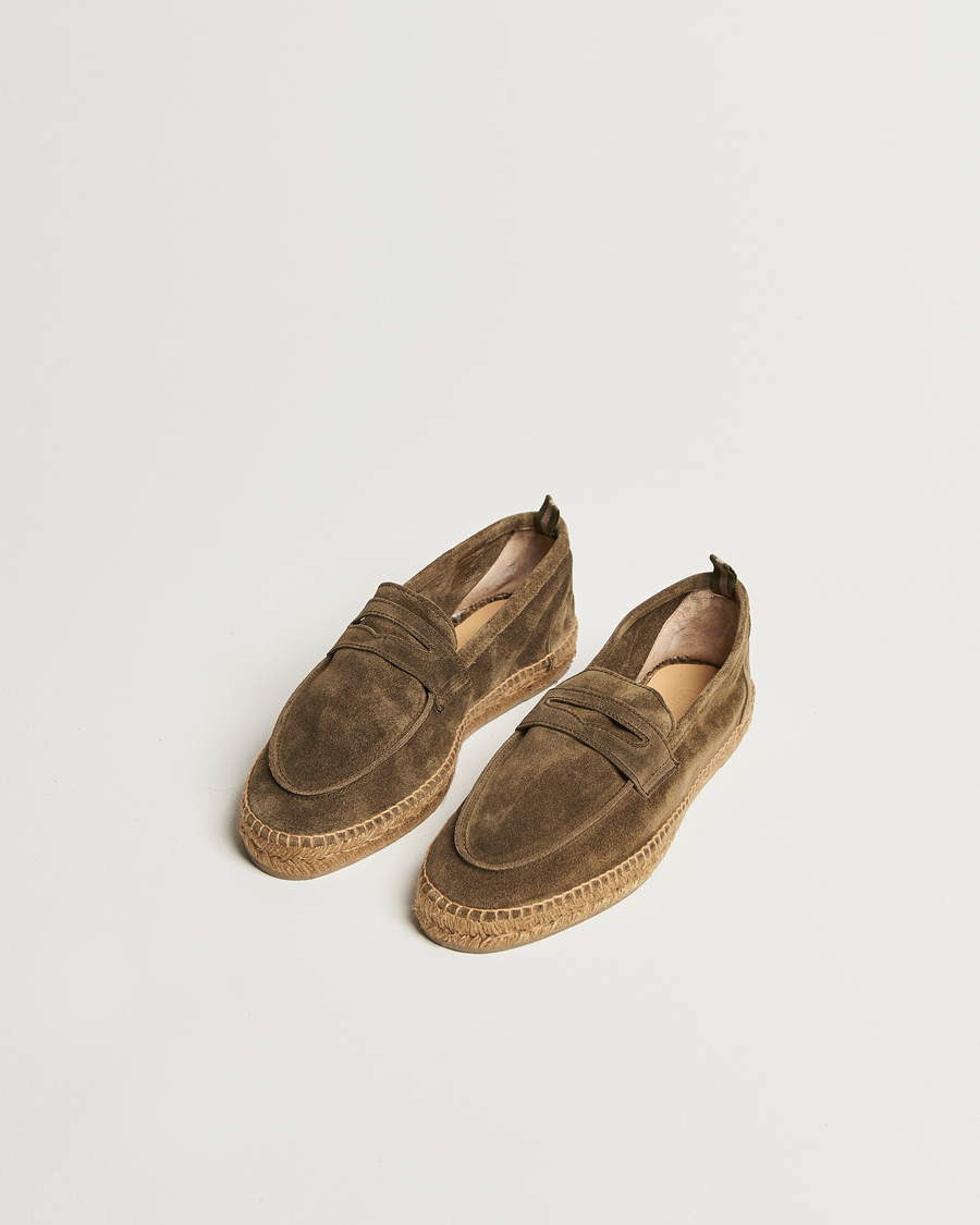 Herren | Espadrillo | Castañer | Nacho Casual Suede Loafers Verde Bosque