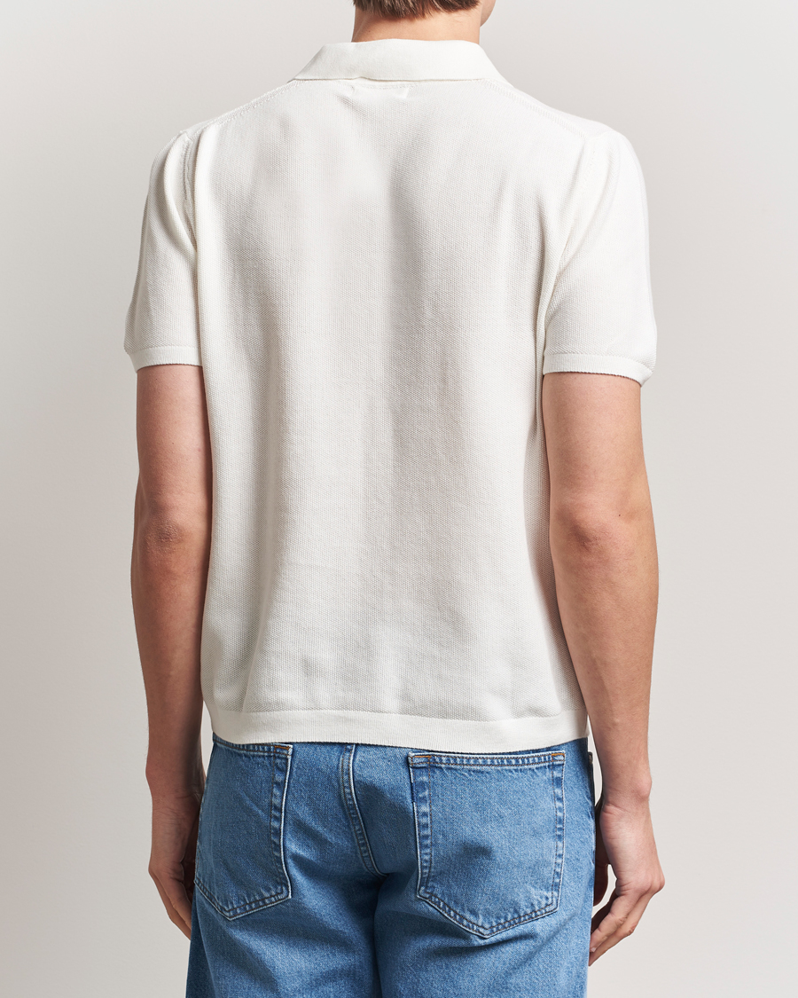 Herren | Poloshirts | Merz b. Schwanen | Relaxed Fit Knitted Polo White