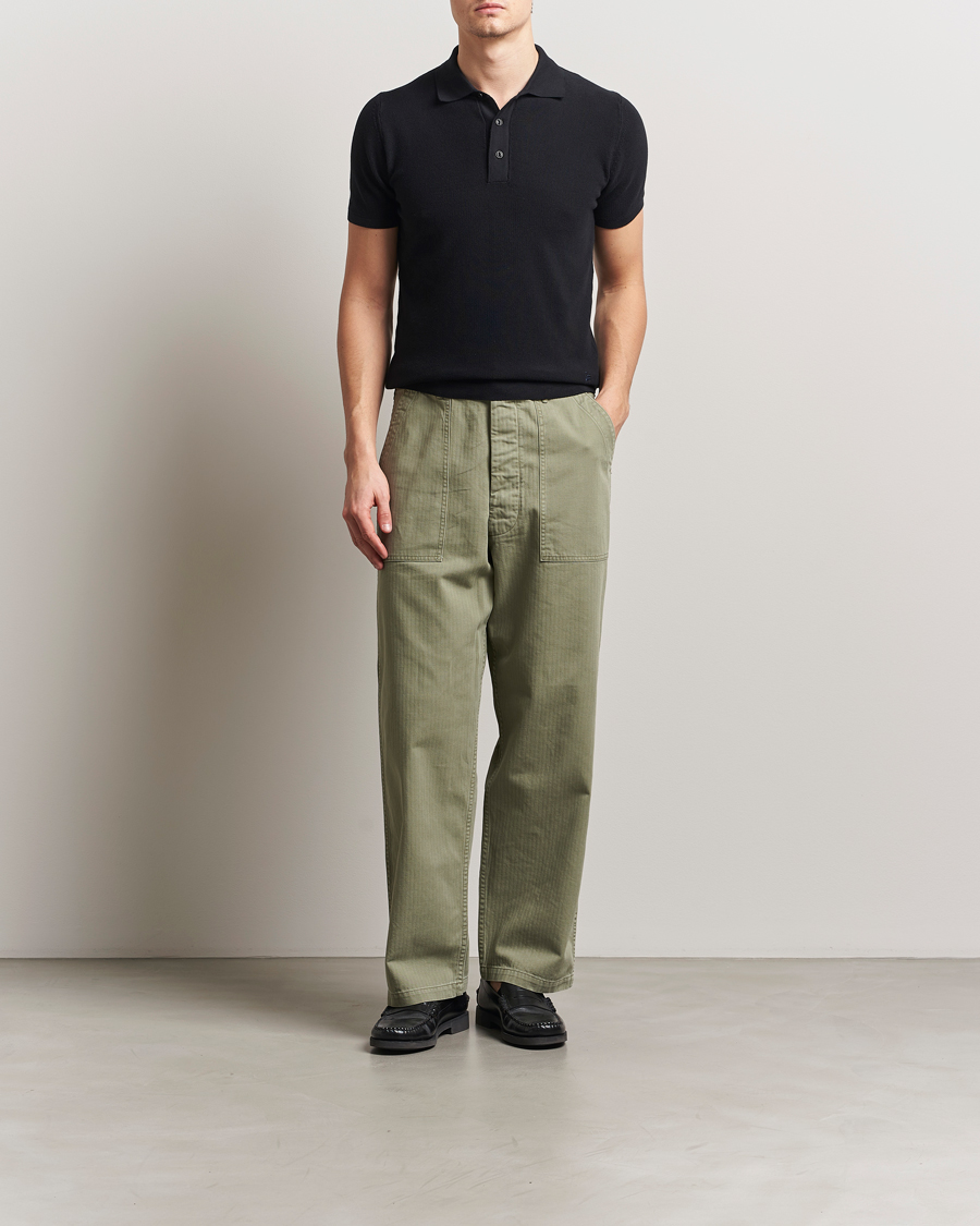 Herren | Poloshirts | Merz b. Schwanen | Relaxed Fit Knitted Polo Black