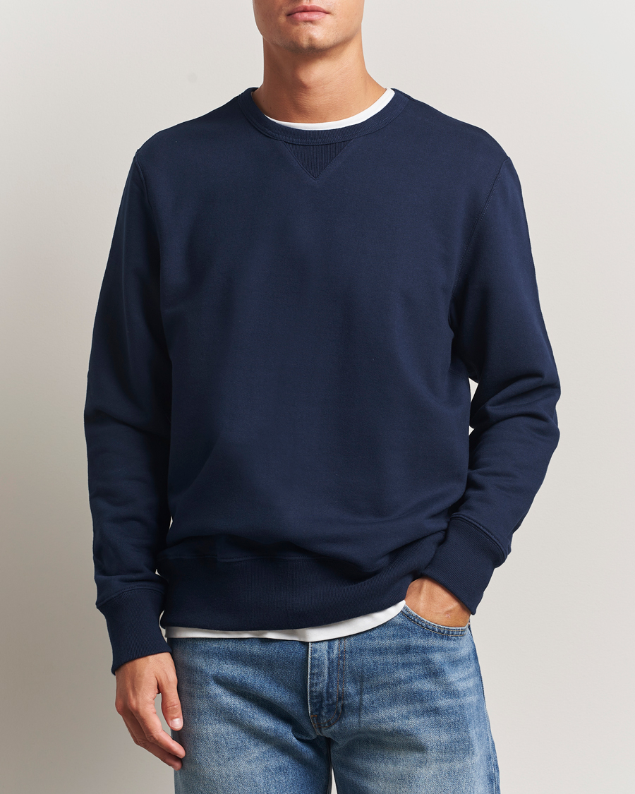 Herren | Pullover | Merz b. Schwanen | Sturdy Loopback Fleece Sweatshirt Ink Blue