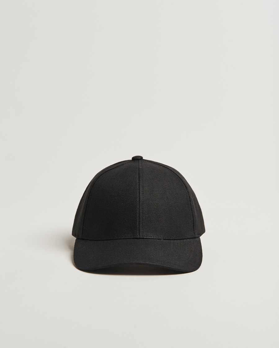 Herren | Hüte & Mützen | Varsity Headwear | Linen Baseball Cap Licorice Black