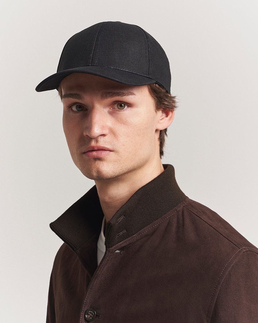 Herren | Hüte & Mützen | Varsity Headwear | Linen Baseball Cap Licorice Black