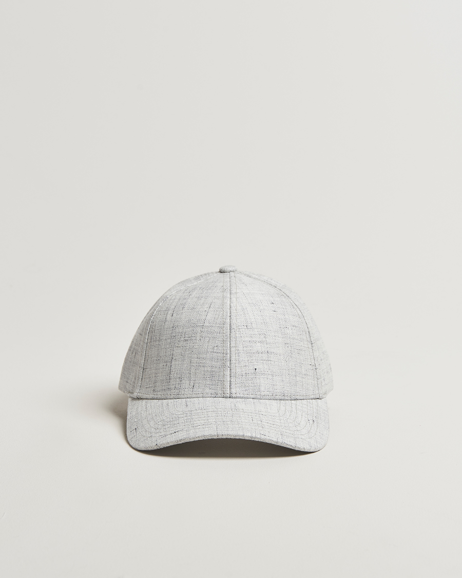 Herren | Hüte & Mützen | Varsity Headwear | Linen Baseball Cap Pebble Grey