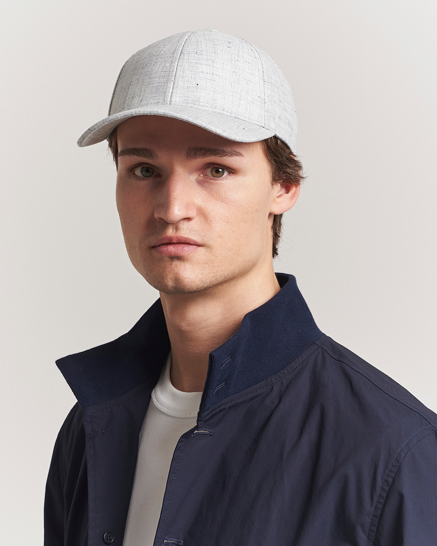 Herren | Hüte & Mützen | Varsity Headwear | Linen Baseball Cap Pebble Grey