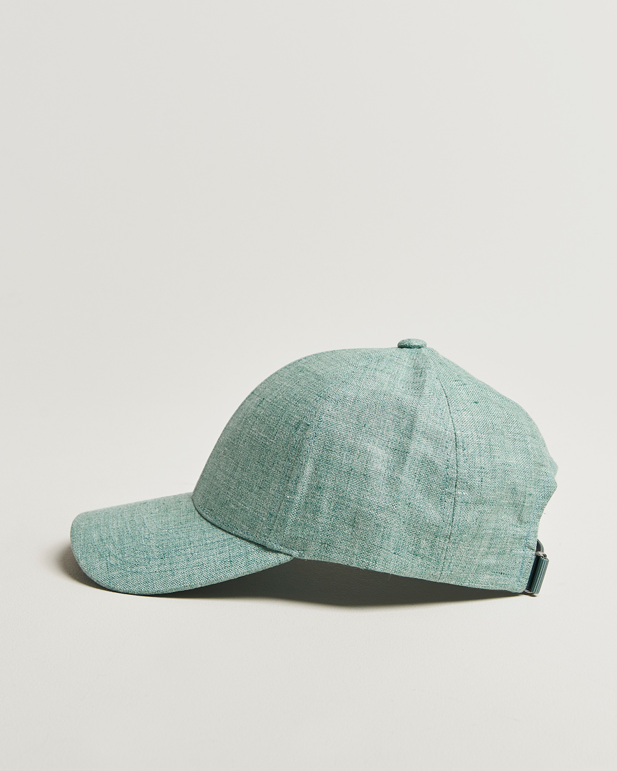 Herren | Hüte & Mützen | Varsity Headwear | Linen Baseball Cap Cyan Green