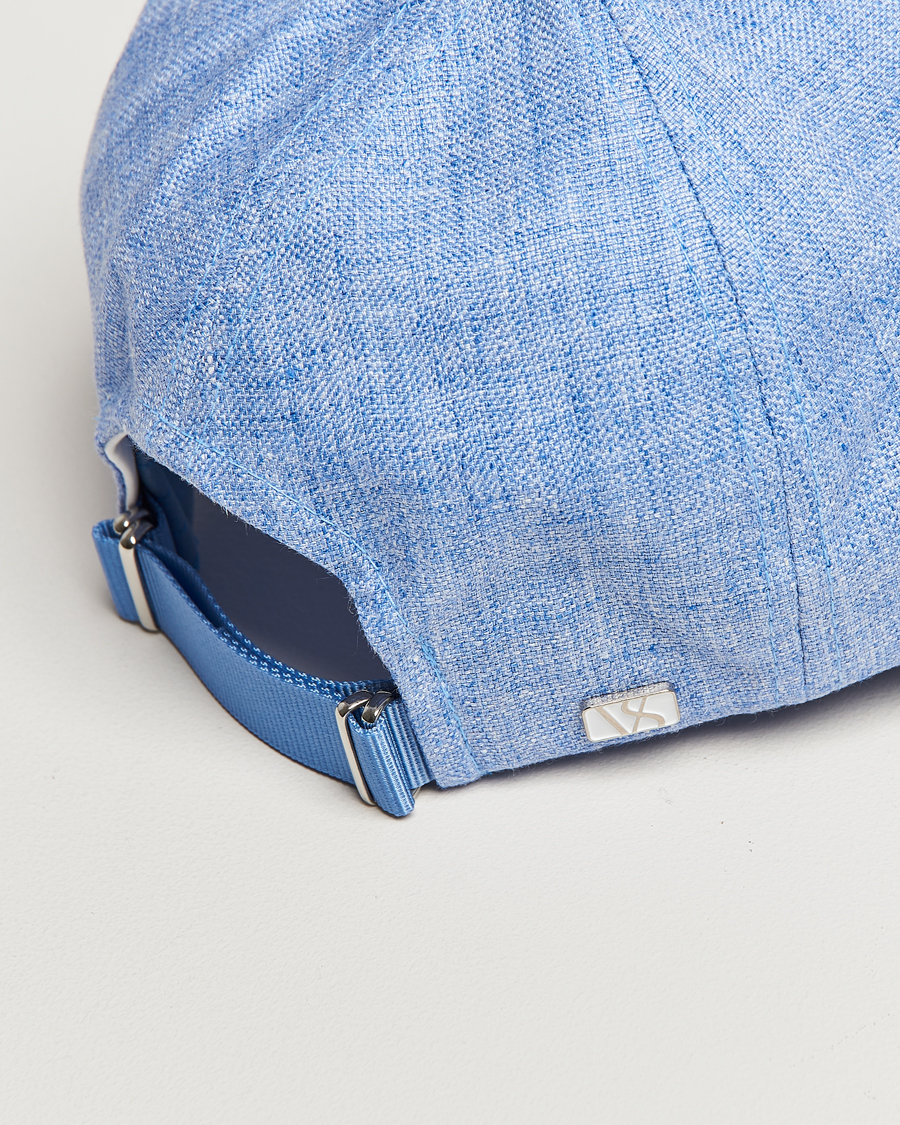 Herren | Hüte & Mützen | Varsity Headwear | Linen Baseball Cap Azure Blue
