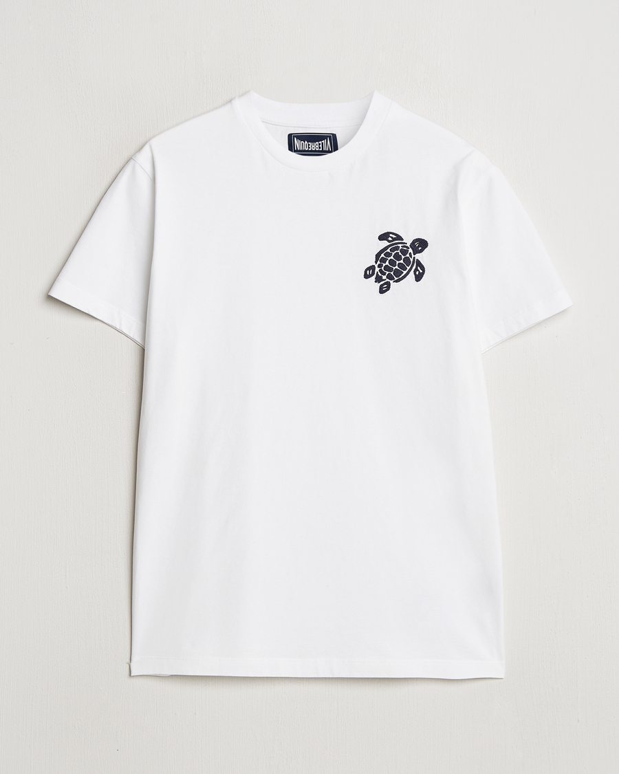 Herren | T-Shirts | Vilebrequin | Turtle Embroidery Crew Neck T-Shirt Blanc