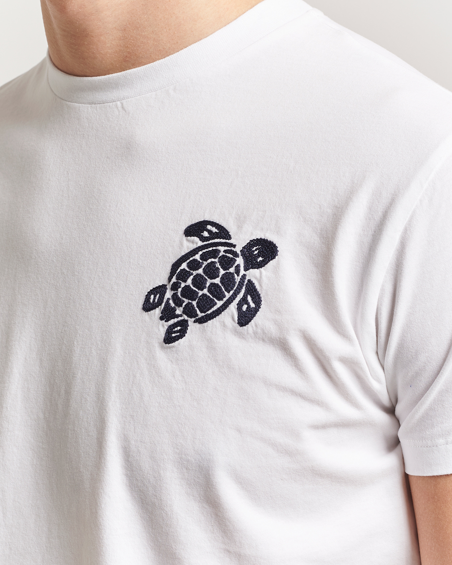 Herren | T-Shirts | Vilebrequin | Turtle Embroidery Crew Neck T-Shirt Blanc