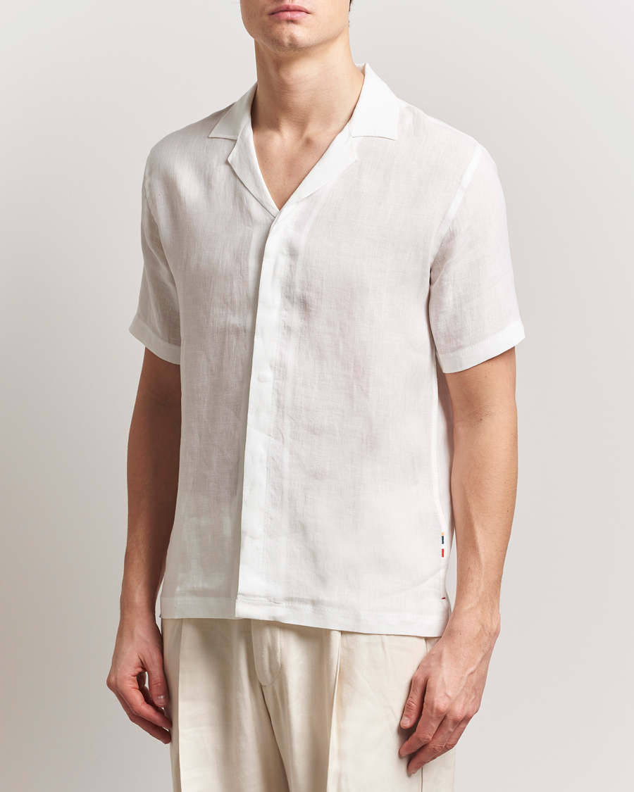 Herren | Hemden | Orlebar Brown | Maitan II Short Sleeve Linen Shirt White