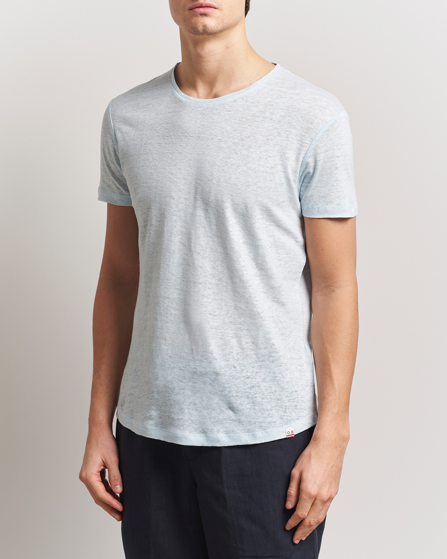 Herren | T-Shirts | Orlebar Brown | OB Linen T-Shirt Springwater Blue