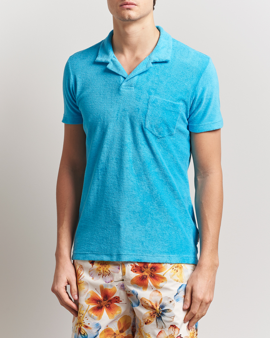 Herren | Poloshirts | Orlebar Brown | Terry Polo Agua Blue