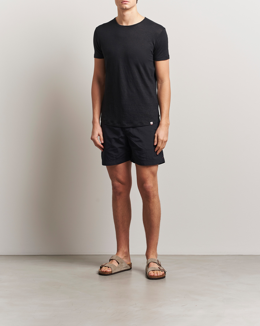 Herren | T-Shirts | Orlebar Brown | Linen T-Shirt Black