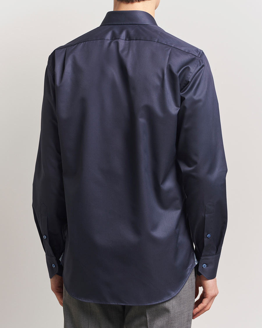 Herren | Hemden | Stenströms | Fitted Body Contrast Cotton Twill Shirt Navy