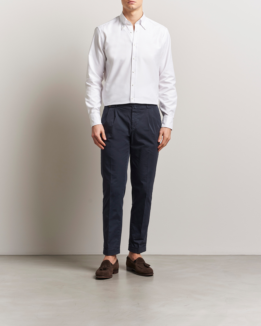 Herren | Hemden | Stenströms | Fitted Body Heavy Oxford Shirt White