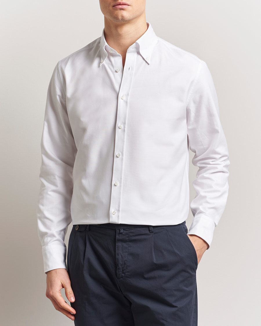 Herren | Hemden | Stenströms | Fitted Body Heavy Oxford Shirt White