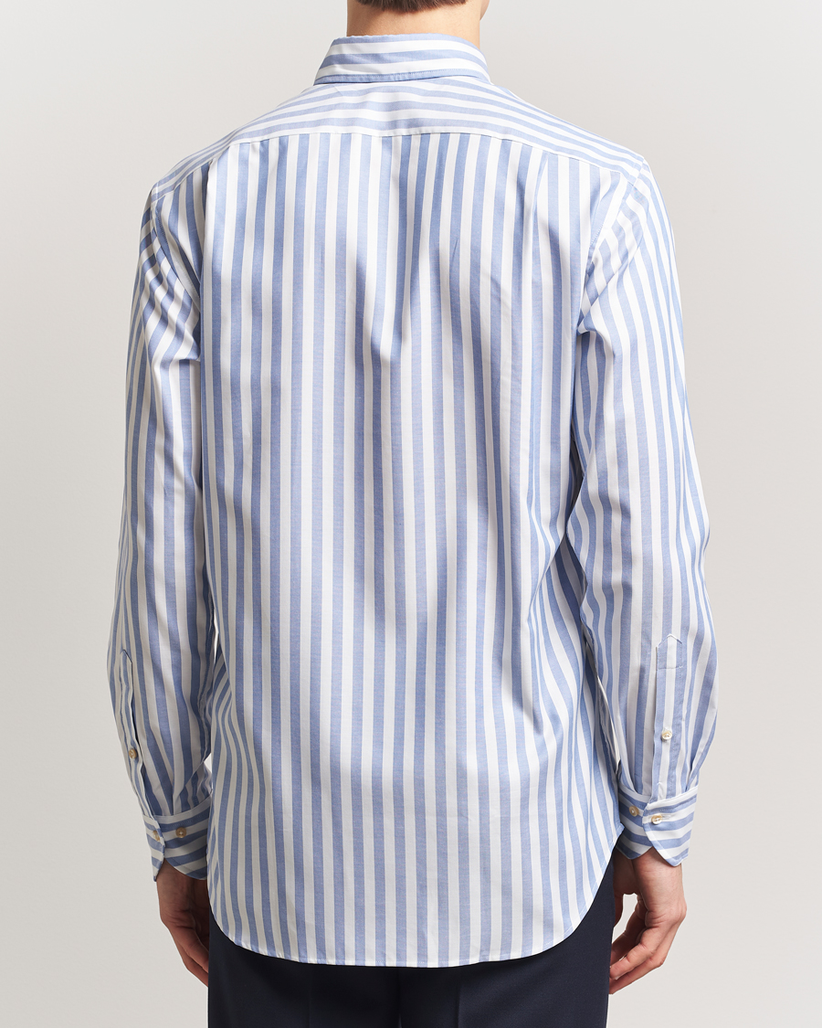 Herren | Hemden | Stenströms | Fitted Body Wide Stripe Oxford Shirt Blue