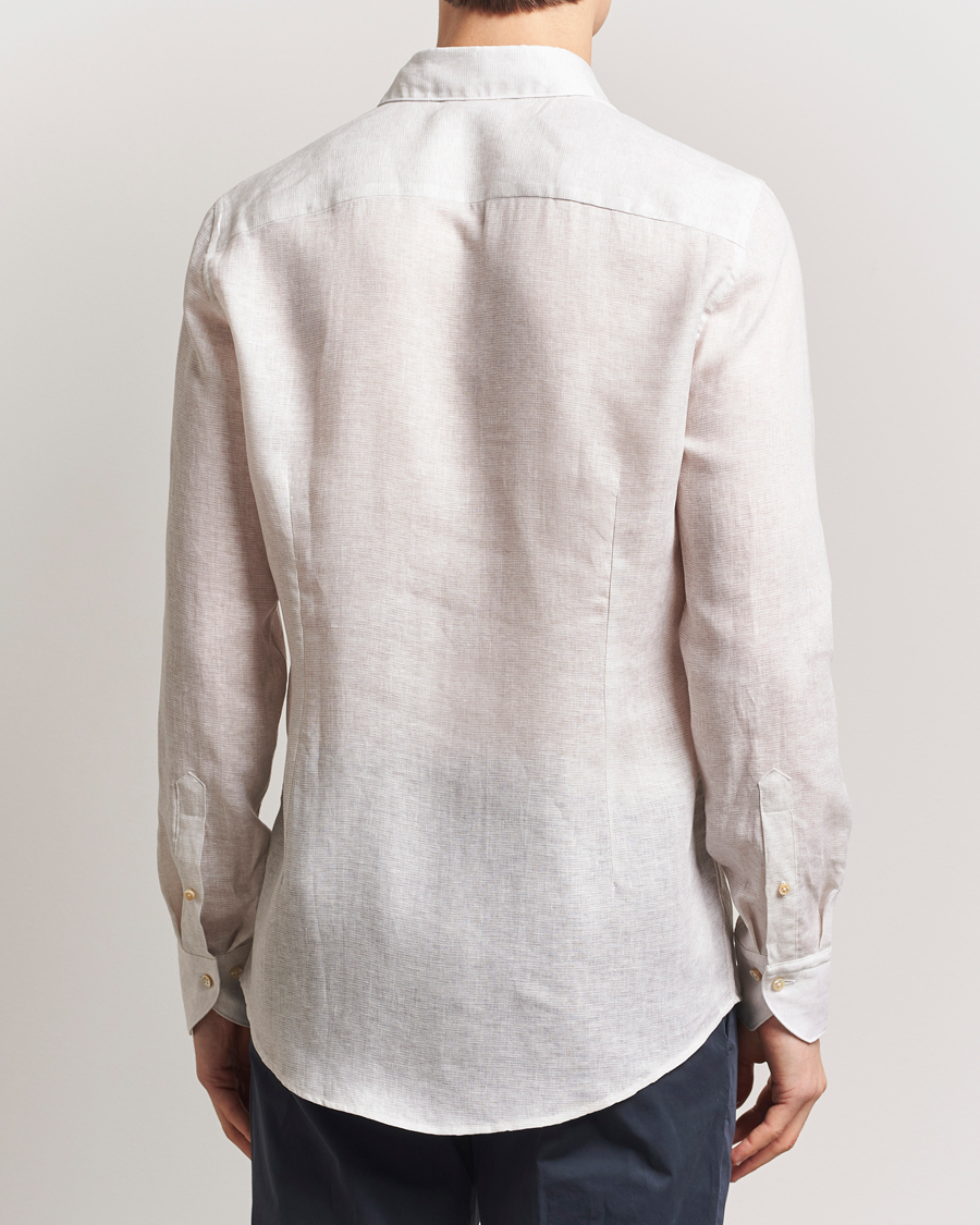 Herren | Hemden | Stenströms | Slimline Linen/Lycell Shirt Light Grey