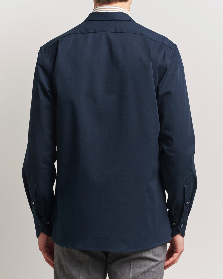 Herren | Hemden | Stenströms | Cotton Stretch Overshirt Navy