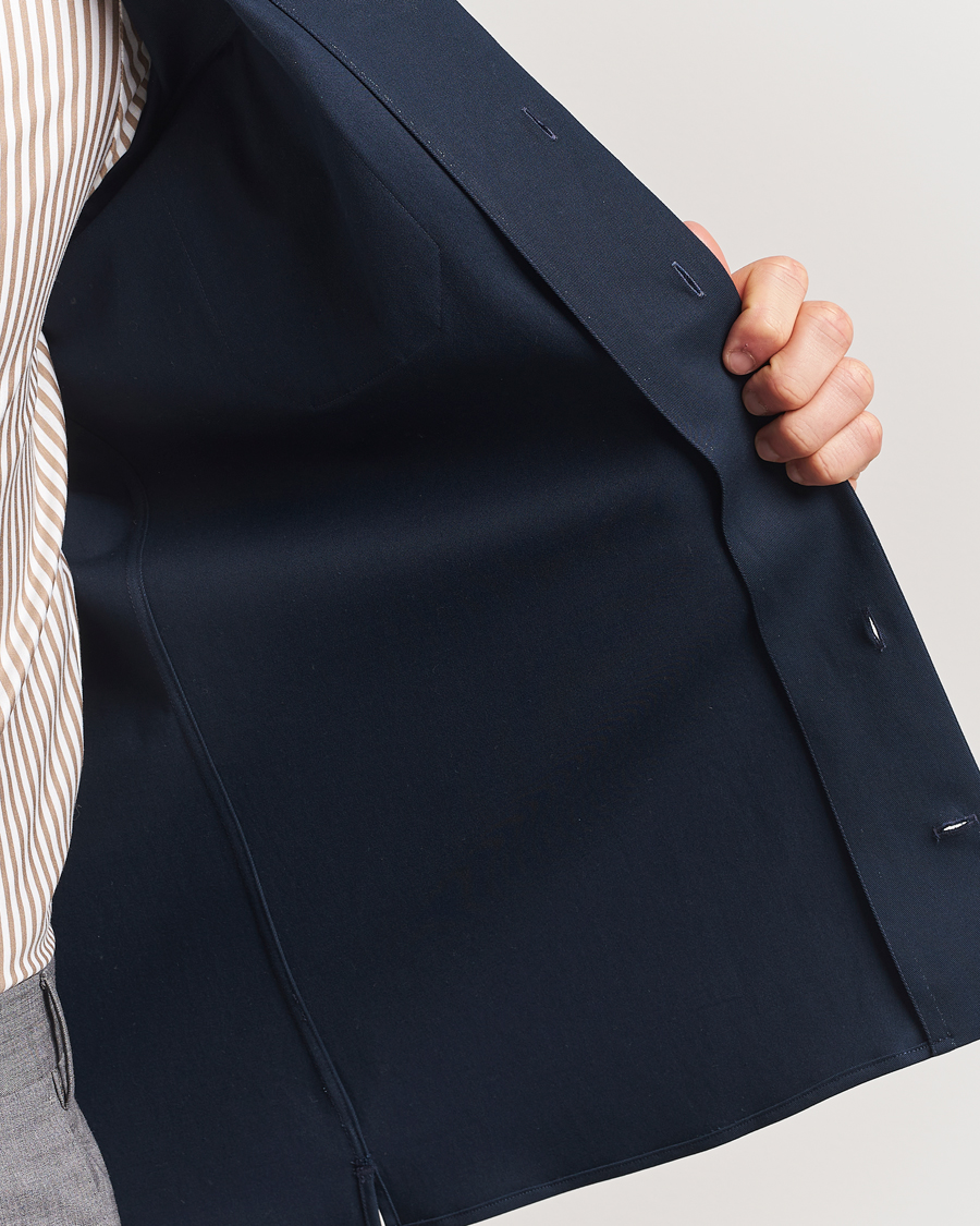 Herren | Hemden | Stenströms | Cotton Stretch Overshirt Navy