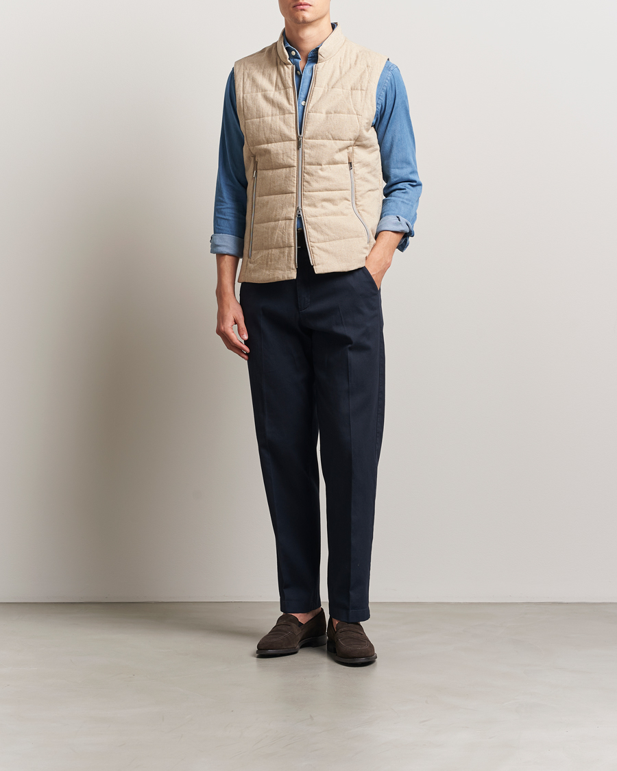 Herren | Westen | Stenströms | Linen/Alcantar Vest Beige