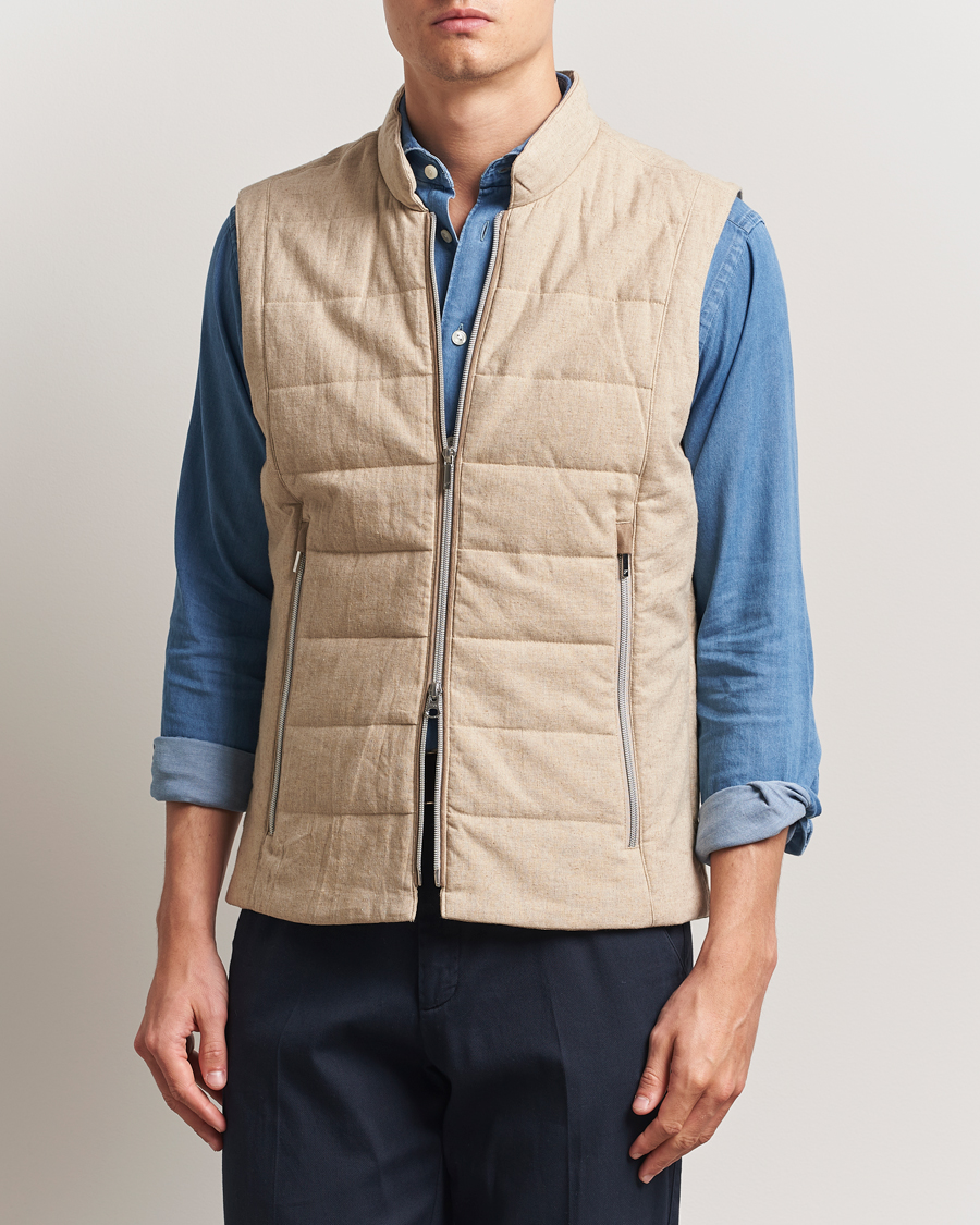 Herren | Westen | Stenströms | Linen/Alcantar Vest Beige