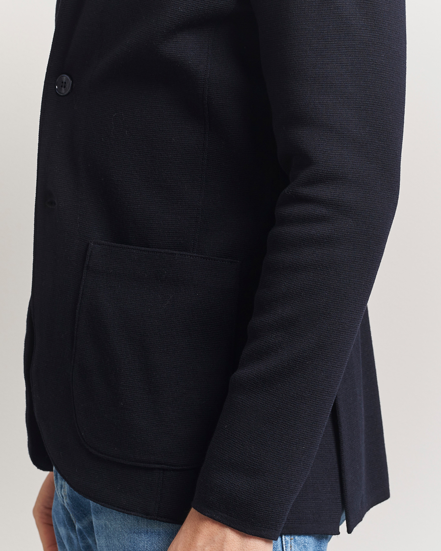 Herren | Sakkos | Stenströms | Milano Knitted Blazer Navy