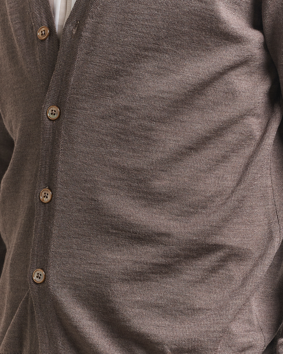 Herren | Pullover | Stenströms | Merino Cardigan Brown